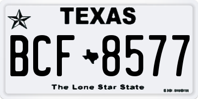 TX license plate BCF8577