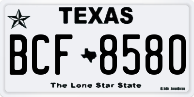 TX license plate BCF8580