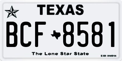 TX license plate BCF8581