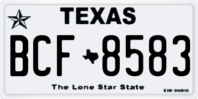 TX license plate BCF8583