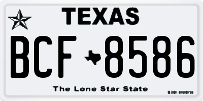 TX license plate BCF8586