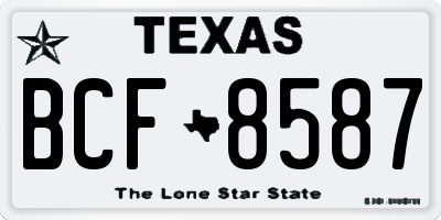 TX license plate BCF8587
