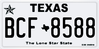 TX license plate BCF8588