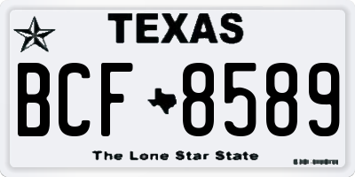 TX license plate BCF8589