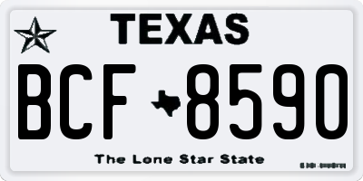 TX license plate BCF8590