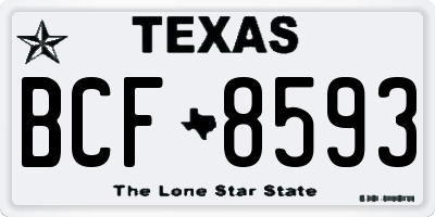 TX license plate BCF8593