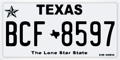 TX license plate BCF8597