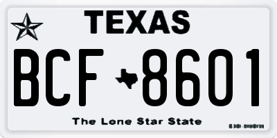 TX license plate BCF8601