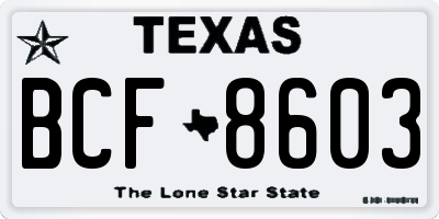TX license plate BCF8603