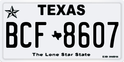 TX license plate BCF8607