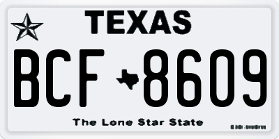 TX license plate BCF8609