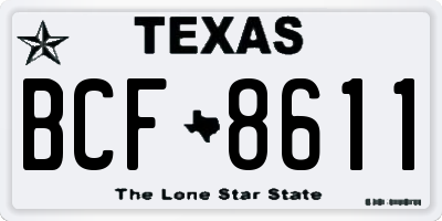 TX license plate BCF8611