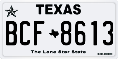 TX license plate BCF8613