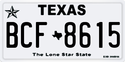 TX license plate BCF8615
