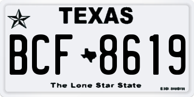 TX license plate BCF8619