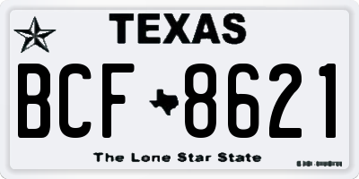 TX license plate BCF8621
