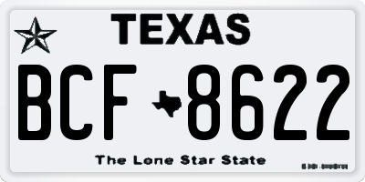 TX license plate BCF8622