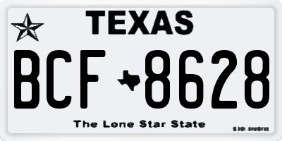 TX license plate BCF8628