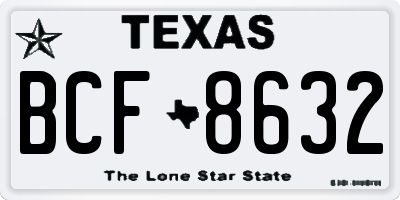 TX license plate BCF8632
