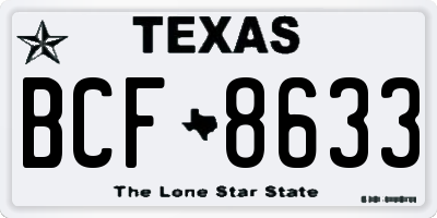 TX license plate BCF8633