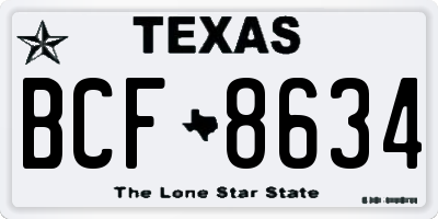 TX license plate BCF8634