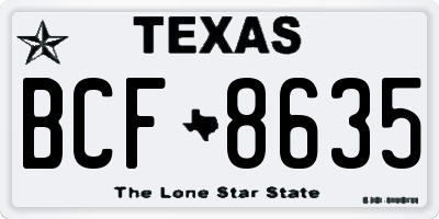 TX license plate BCF8635