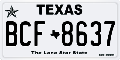 TX license plate BCF8637