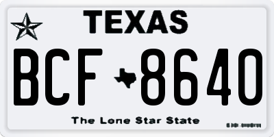 TX license plate BCF8640