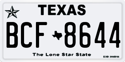 TX license plate BCF8644