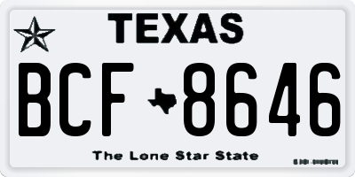 TX license plate BCF8646