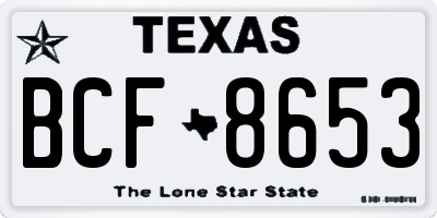 TX license plate BCF8653