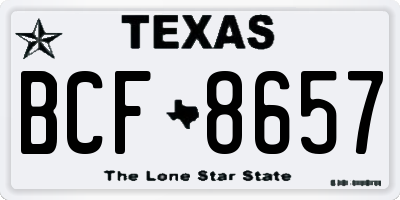 TX license plate BCF8657
