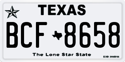 TX license plate BCF8658