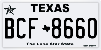 TX license plate BCF8660