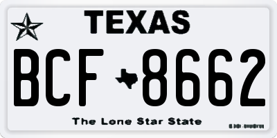 TX license plate BCF8662