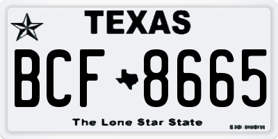 TX license plate BCF8665