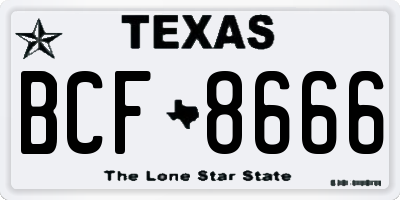 TX license plate BCF8666