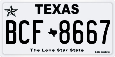 TX license plate BCF8667