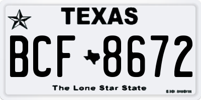 TX license plate BCF8672