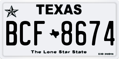 TX license plate BCF8674