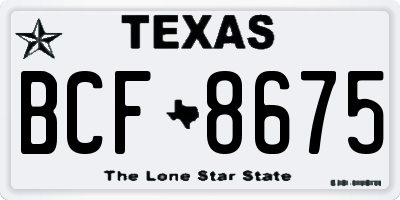 TX license plate BCF8675