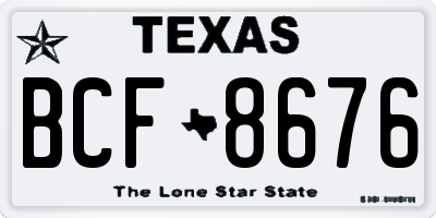 TX license plate BCF8676