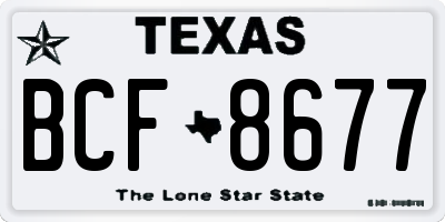 TX license plate BCF8677