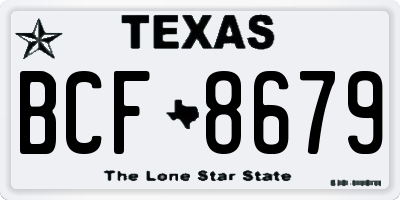 TX license plate BCF8679