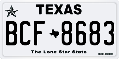 TX license plate BCF8683