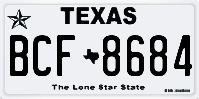 TX license plate BCF8684