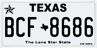 TX license plate BCF8686