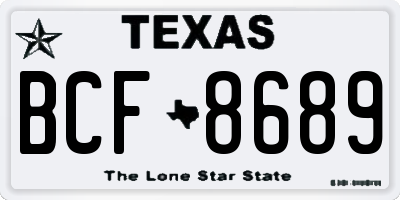 TX license plate BCF8689