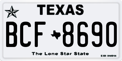 TX license plate BCF8690