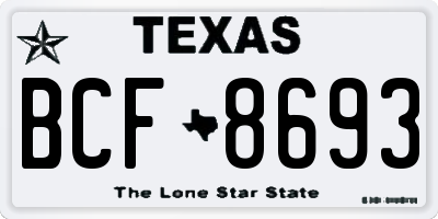 TX license plate BCF8693